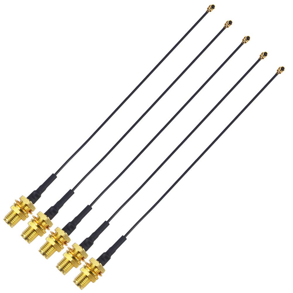 YILIANDUO Pack of 5 U.FL IPEX to SMA Female 15CM 1.13mm Pigtail Antenna Mini PCI WiFi Cable for U.FL Antenna Hand-held Radio MiNi PCI-E Card WLAN Network WiMax
