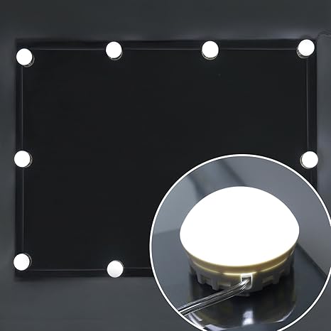 Led Vanity Mirror Lights Guckmall Usb Powered Hollywood Vanity Mirror Bulb Kit 10 Leds With 5 Levels Brightness 4 82m Adjustable Hidden Wire 7000k Daylight For Dressing Makeup Bathroom Decoration Amazon Co Uk Lighting