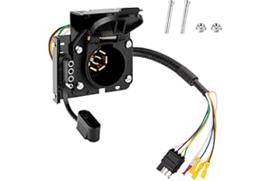 Siziviki Universal 4-Way Flat to 7-Way RV Blade Adapter Kit, 7 Pin Trailer Light Connector and 4 Pin Trailer Wiring Harness with Safety Bracket, Compatible with RV, Truck