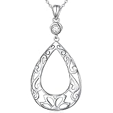 Ladytree Long Chain Circle Pendant Necklace for Women 925 Sterling Silver Trendy Fashion Boho Minimalist Simple Adjustable Jewelry Gifts