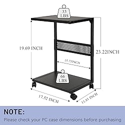 Bfttlity PC Stand Computer Tower Stand 2-Tier Metal