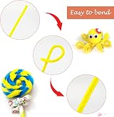 G2PLUS Yellow Craft Pipe Cleaners 30cm 6mm Chenille Stem 100pcs view 3