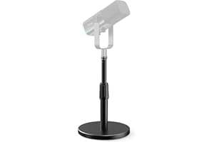 FIFINE Desktop Microphone Stand, Heavy-Duty Metal Adjustable Table Mic Stand with 5/8" Male to 3/8" Female Screw Adapter, 4 N