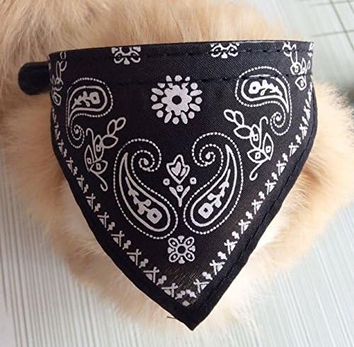 Adjustable Pet Dog Puppy Cat Neck Scarf Bandana Collar Neckerchief (Black)