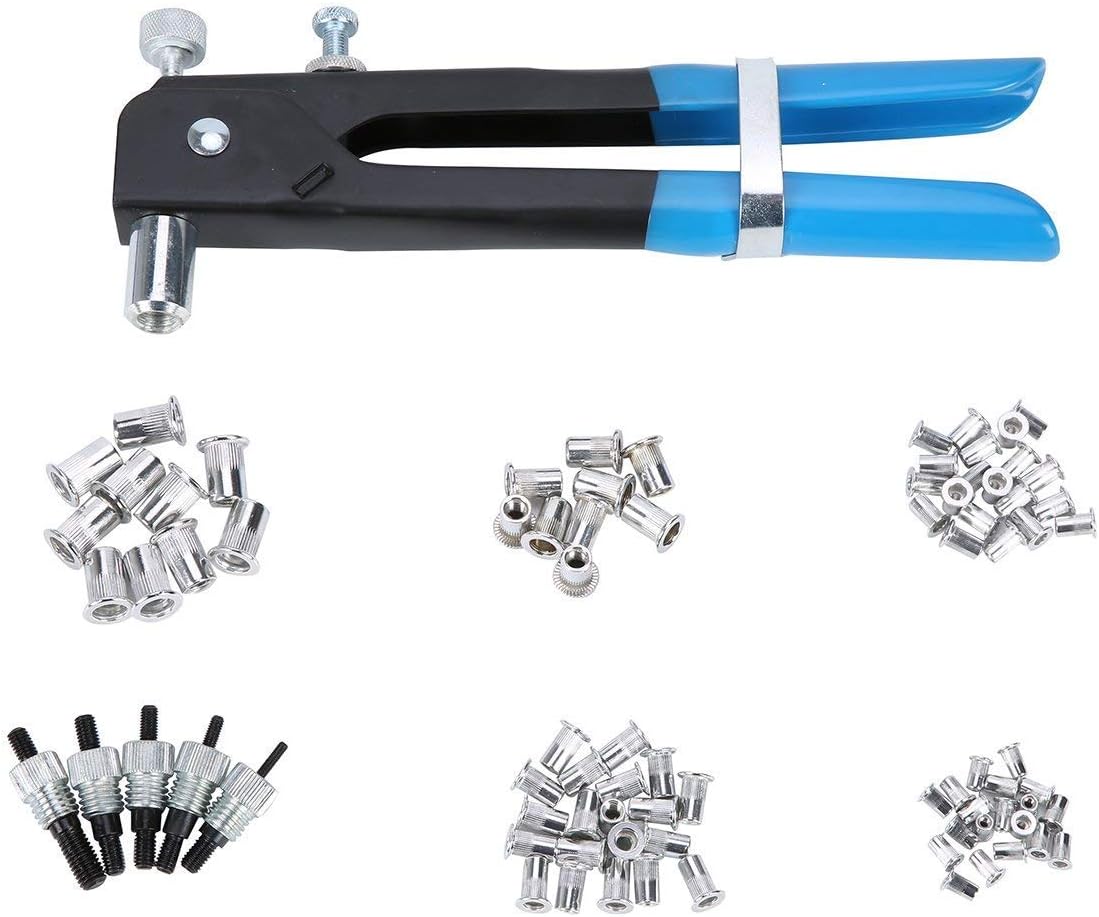 FreeTec 86Pcs Threaded Nut Rivet Insert Tool Riveter Rivnut Nutsert