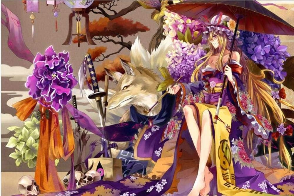 LYFKYL Wooden Jigsaw Puzzle 1000 Pieces Anime goddess and fox Adult Children Jigsaw Puzzle Home Decoration Art Gifts
