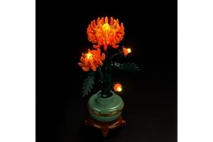 BrickBling Light Compatible with Lego Icons Chrysanthemum Flower Décor, LED Lighting Compatible with Lego Chrysanthemums Compatible with Lego 10368, Light up Your Botanical Collection (No Model Set)