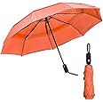 Mr. Pen- Windproof Travel Umbrella, Orange Red, Automatic Umbrellas for Rain, Compact Umbrella, Umbrellas for Rain Windproof