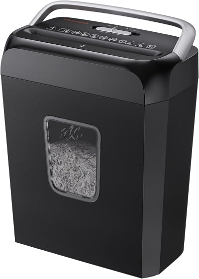 Bonsaii 6 Sheet Cross Cut Shredder C237-B Upgrade 13L 5x14mm 3min