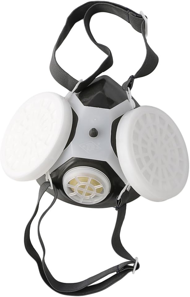 Ycncixwd Respirator Dual Anti-Dust Gas Mask Twin Chemical Spray Paint Safety Headwear New
