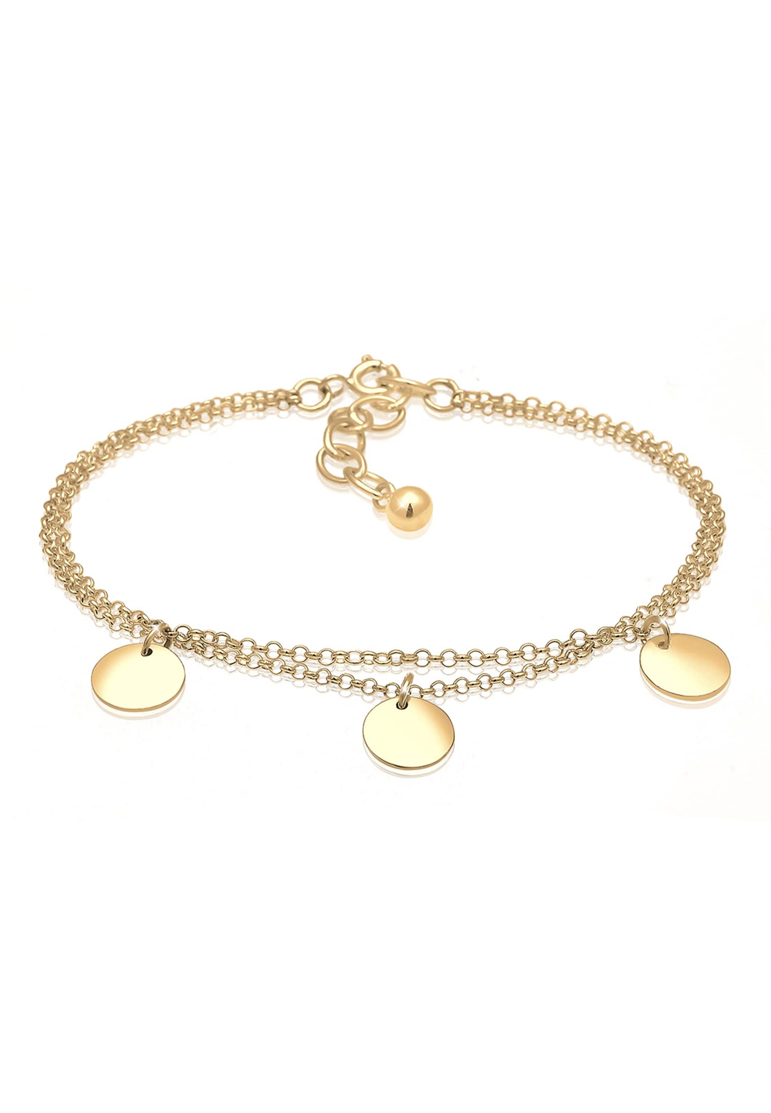 Elli Bracelet Women Circle Pendants Layer Look in 925 Sterling Silver — image 1