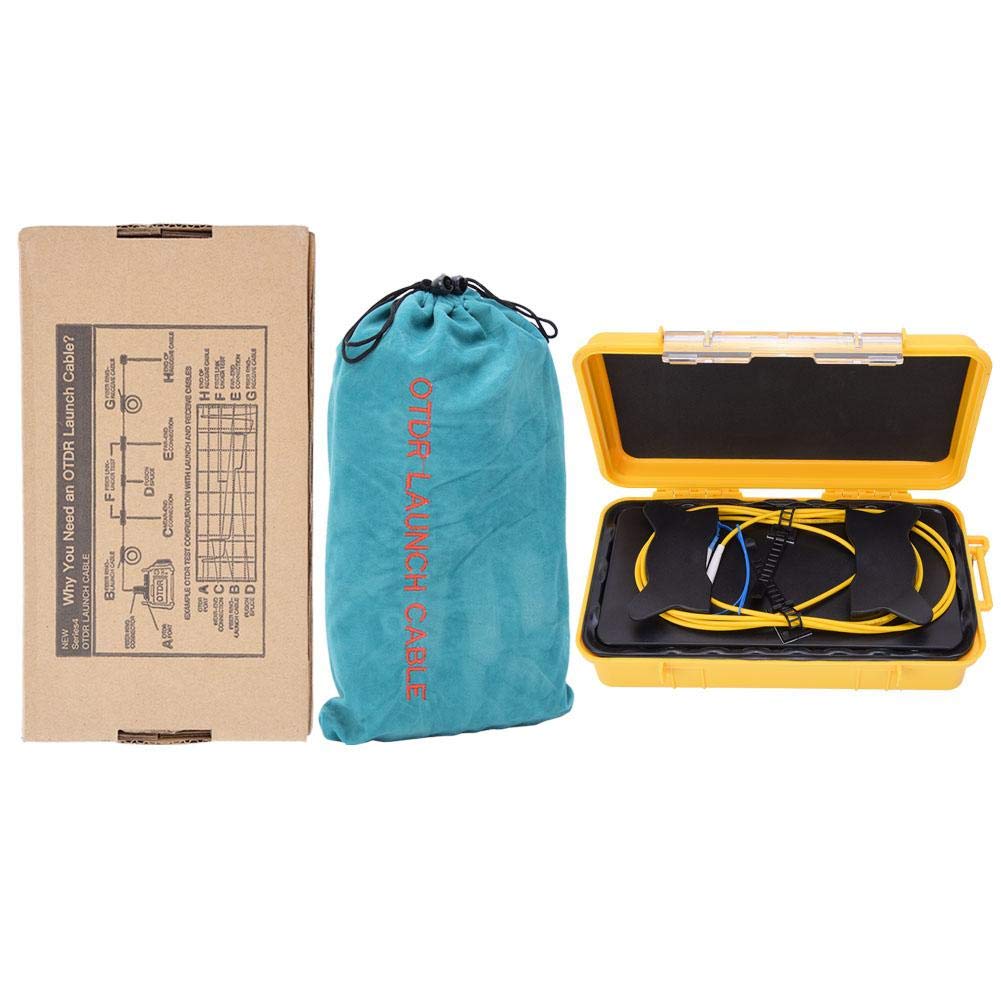 Walfront OTDR Launch Cable, Fiber Optic Launch Cable Box LC/UPC-LC/UPC Test Extension Cord Single Mode 500M