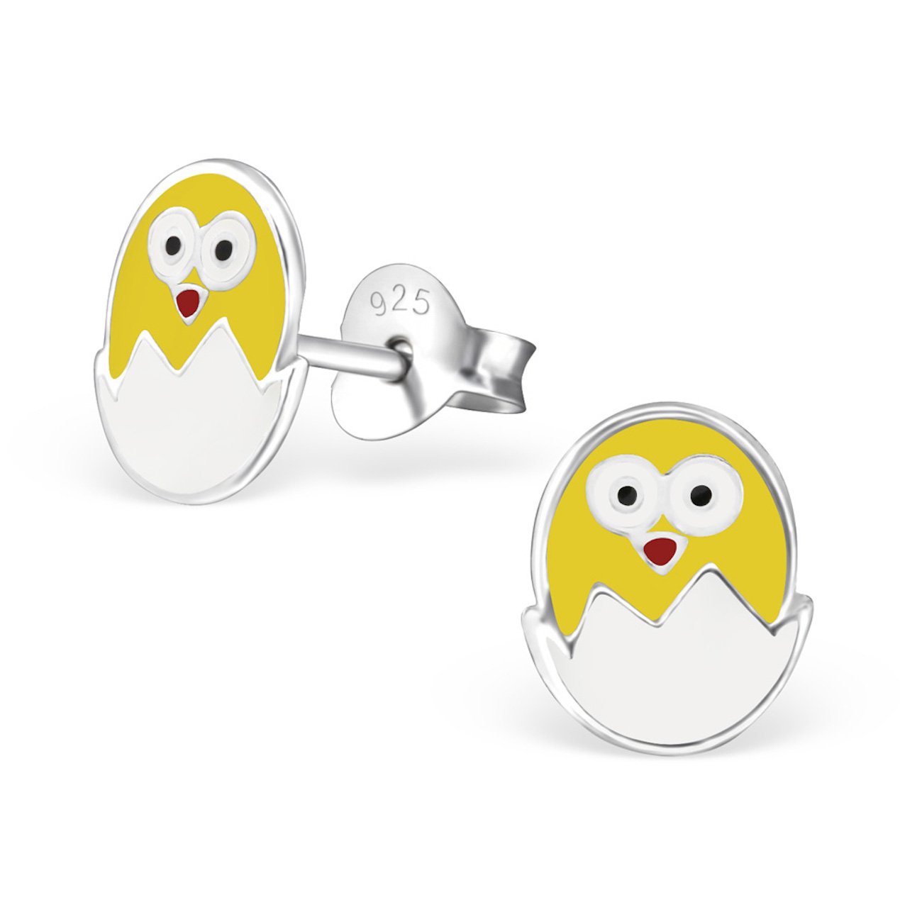 925 Sterling Silver Chick Stud Earrings for Women & Girls – Cute Animal Jewellery with Gift Box
