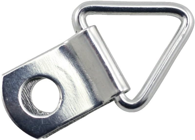Frameware D-Ring with Screws, Frame-Hanging Hardware (Silver, 100-Pack)