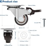 W B D WEIBIDA 1 in Castor Wheels with Brakes 100 lb Pack of 4 view 3
