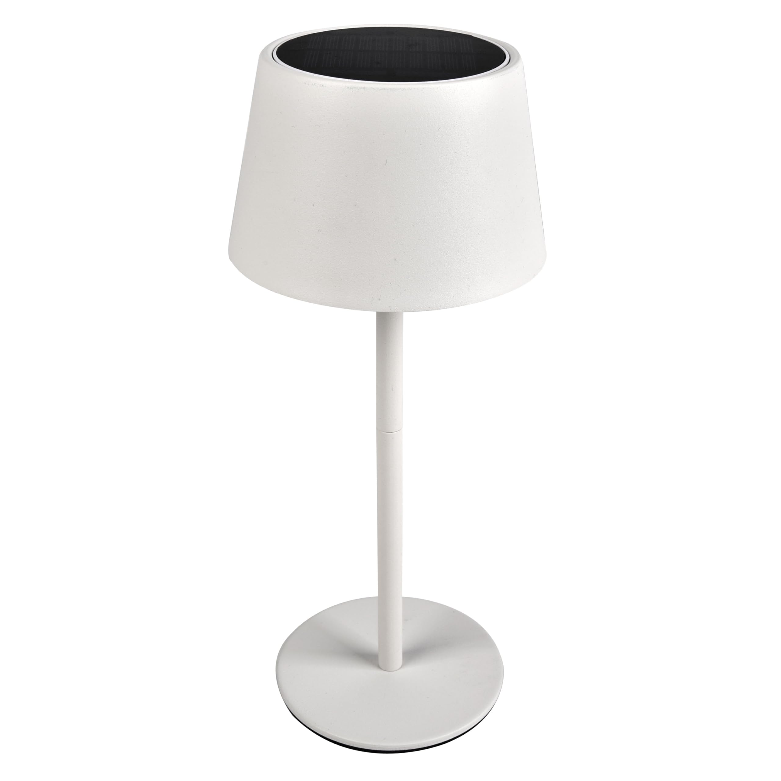 greenandco Solar Table Lamp, Wireless, Rechargeable, Dimmable, with Touch Control, 3000-5000K, CRI 90, 2600mAh, Suitable for Outdoor Use, Colour: White