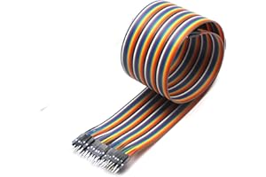 Fielect Dupont Jumper Wires Breadboard Jumper Wires Colorful Ribbon Cables 40pin 50cm Long Male to Male 1Pcs