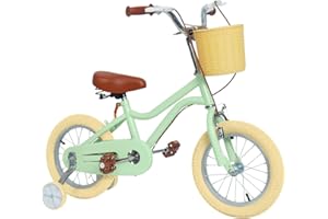 DEYGIA Girls Bike with Basket, Kids Bike for 3-14 Years, 14 16 inch Kid's Bicycle with Training Wheels, 20 inch with Kickstand, Retro Design Girls Bicycle