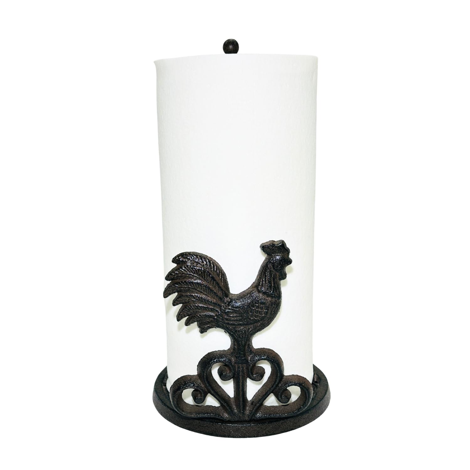 Photo 1 of ***(MISSING PART -SELLING AS PARTS ONLY)*** Decoronix Rustic Elegance Cast Iron Rooster Paper Towel Holder - Freestanding 12" Kitchen Countertop Accessory with Farmhouse Charm - Country Style Decor