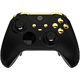 eXtremeRate Chrome Gold Replacement Buttons for Xbox One Elite Series 2 Controller, LB RB LT RT Bumpers Triggers ABXY Start B