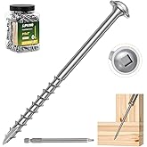 SJPULMO Pocket Hole Screws 3 Inch, 160Pcs Exterior Pocket Screws #10 X 3, Asymmetric Quick-Drive Thread Wood Screws for Woodworking DIY Projects Pocket Joinery Drive Bit Included(Silver)