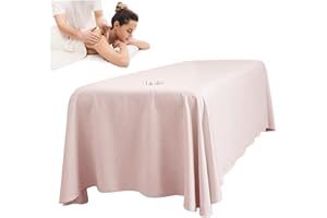 Massage Bed Sheet, 114x71" Breathable Massage Table Skirt with Face Hole, Washable Reusable Beauty Bed Cover for Salon Spa, S