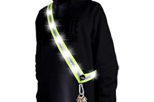 OLIKER LED Night Running Gear High Visibility LED Flashing Sash Outdoor Running Cycling Hiking Jogging Rechargeable Illuminating Gear for Men and Women Night Safety Walking