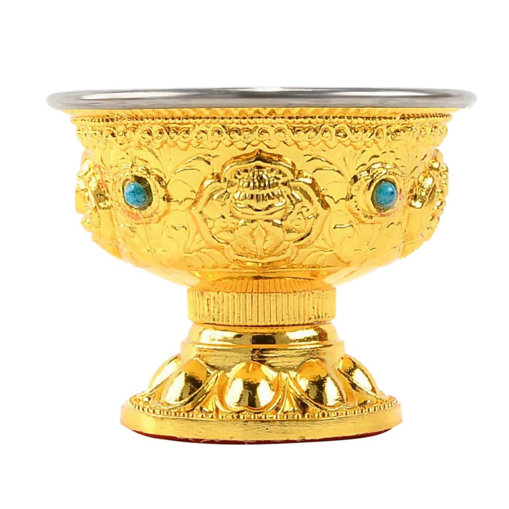 Zerodeko Detachable Stainless Steel Buddhist Water Cup Temple Offering Bowl Multi-Function Holy Water Supply for Worship and Home Decor
