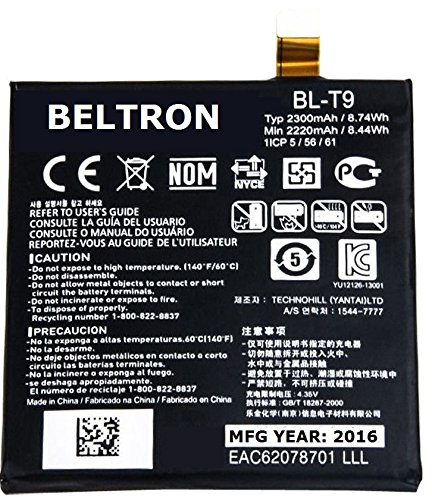 BELTRON New 2300 mAh BL-T9 Replacement Battery for LG Nexus 5 D820 / D821 (AT&T Sprint T-Mobile) (Best Battery Saver For Nexus 5)