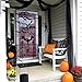 OurWarm 2pcs Black Lace Halloween Window Curtains, Spider Web Bats Door Curtain Panel Decor for Spooky Halloween Holiday Party Decoration, 40 x 84 Inch