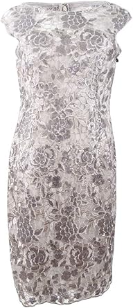 adrianna papell embroidered sheath dress
