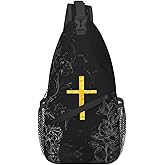 Jesus Christian Cross Sling Bag For Women Men Fashion Backpack Crossbody Jesus Cross Shoulder Bag Sling Backpack Chest Bag Travel Hiking Casual Sport Daypack