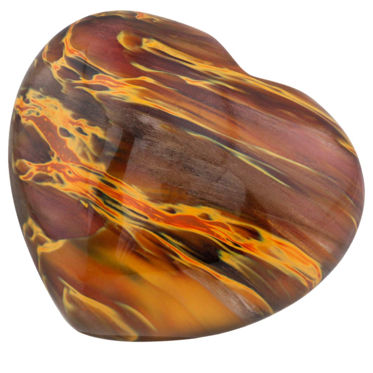 KYEYGWO Cherry Quartz Puff Heart Healing Crystals Love Stone, Pocket Stones Palm Worry Stone for Reiki Meditation Balancing, 1.7" (1 PCS)