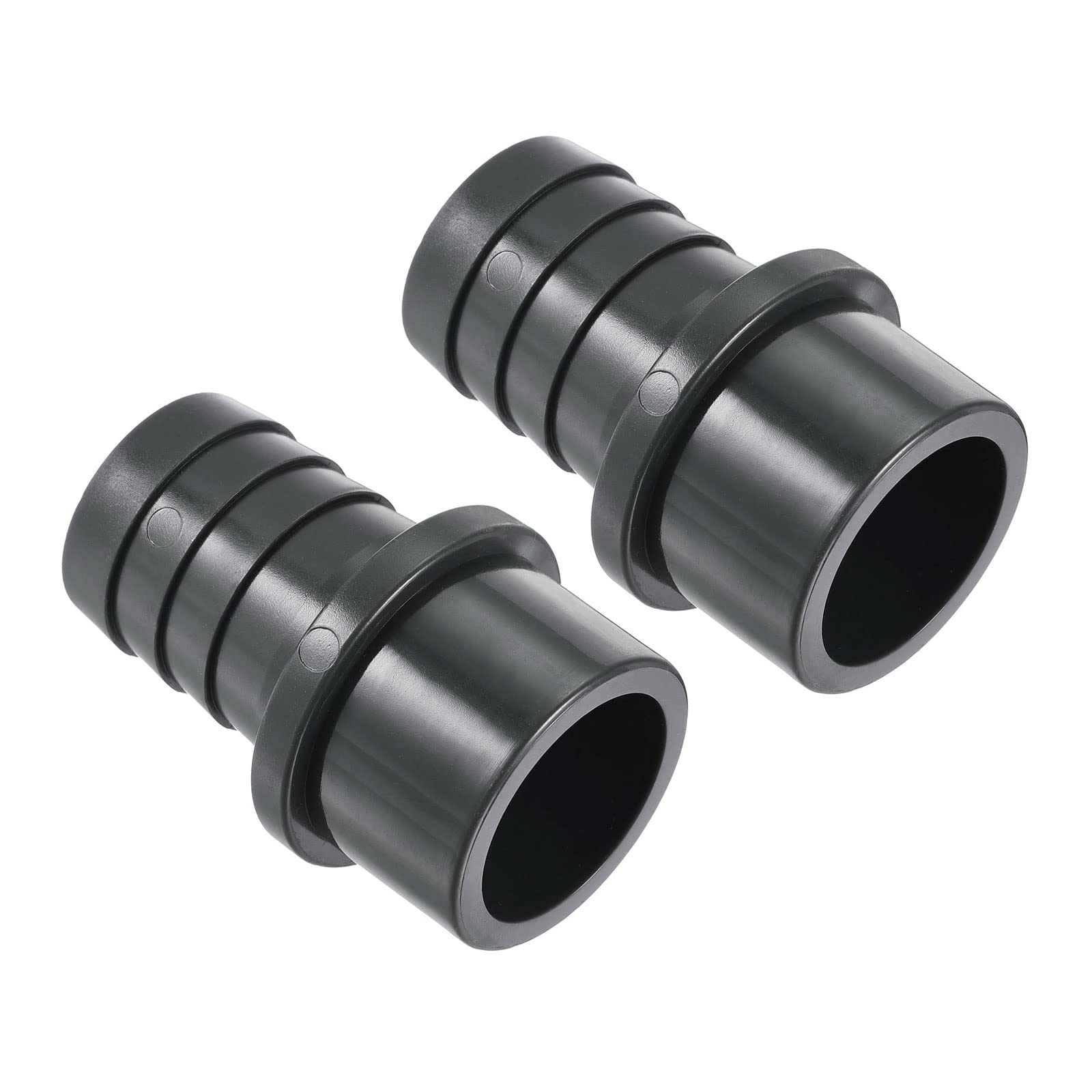 M METERXITY 2 Pack PVC Pipe Fitting - Water Tube Connector, 32mm Barb Straight Pipe Joint, Apply to Outdoor/Garden/Pool (OD 40mm, Black)