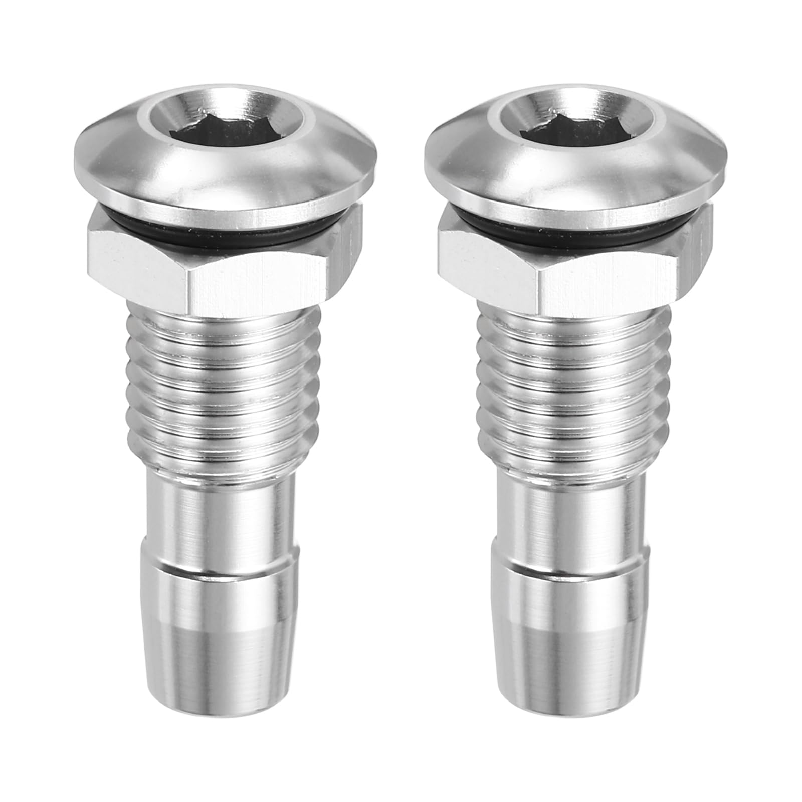 sourcing map 2Pcs 25mm M8 RC Boat Water Nipple Water Outlet Nozzle Aluminium Alloy Cooling Tube Extension for RC Boat Motor Cooling System Kit Silver