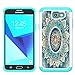 Galaxy J7 V Case, Galaxy J7 2017 Case, Galaxy J7 Sky Pro Case, Galaxy J7 Perx Case, MicroP Hybrid Dual Layer Silicone Plastic Armor Defender Phone Case for Samsung Galaxy J7V 2017 (Armor Green Flower)