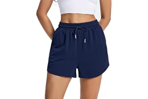 Auriviz Women's Sweat Shorts Comfy Lounge Running Shorts Gym Summer Casual High Waisted Athletic Shorts with Pockets