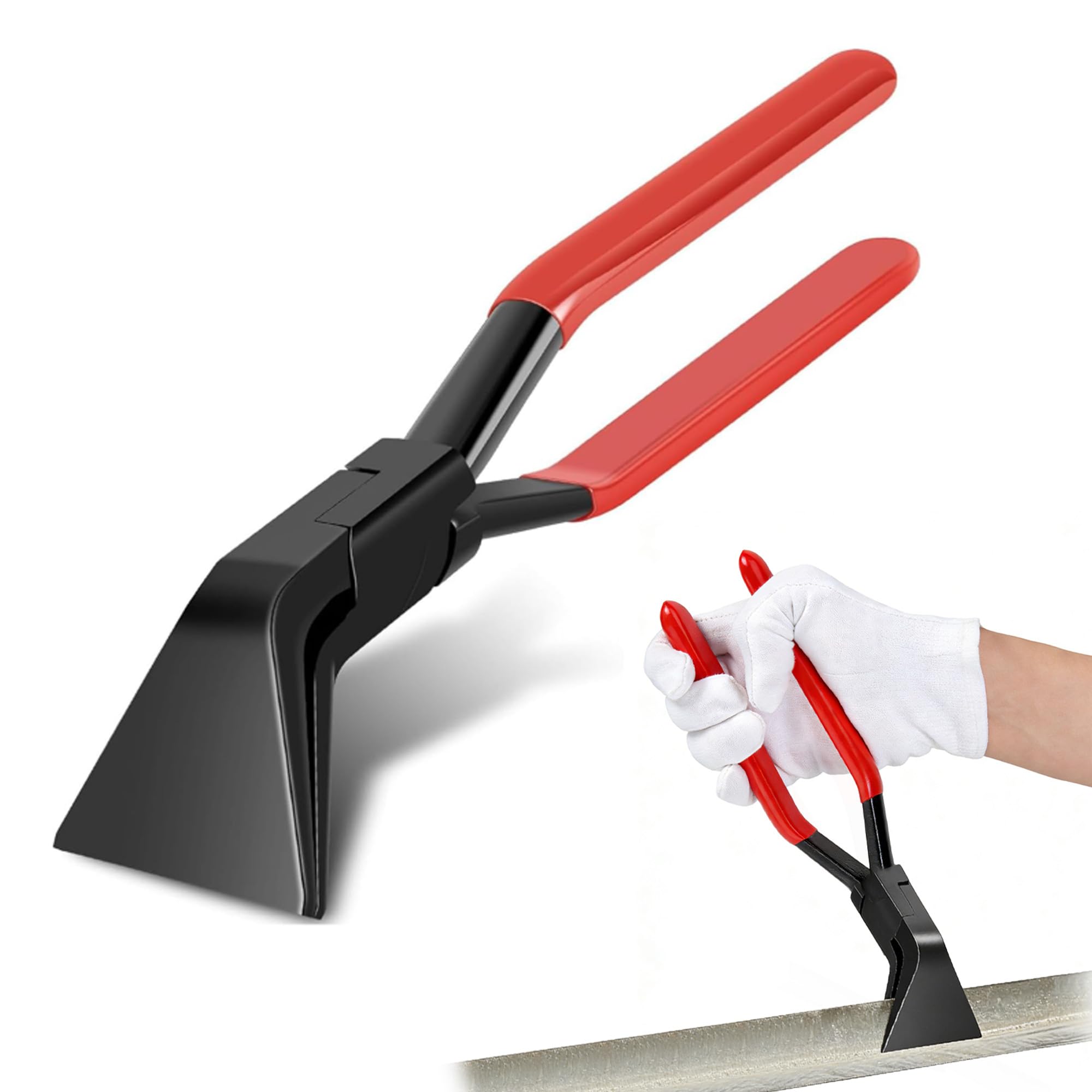 45° Folding Pliers Sheet Metal Bending Pliers Hand Folding Pliers Width 60 mm for Roofers, Plumbers and Metal Processing (Red)