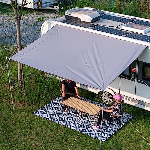 Dulepax Caravan Awnings Universal Sun Canopy for Motorhome 2.96 x 2.45m Campervan Awning 3000mm Waterproof, UV-Resistant for Car SUV/Vans