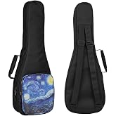 MUINS Ukulele Case,21 Inch Soprano Ukelele Uke Case bag soft | and Thicker Pad with Double Adjustable Straps, Storage and Handle (starlit sky,Soprano 21 Inch)