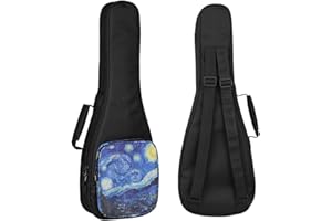MUINS Ukulele Case,21 23 26 30 inch Ukelele Case Thicker Pad For Soprano Concert Tenor Uke with Double Adjustable Straps and Handle (starlit sky, 21 Inch)