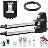 TOPENS AT602 Dual Swing Gate Opener Medium Duty Automatic Gate Motor for Double Swing Gates Up to 18ft per Arm, Electric Driv