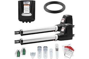 TOPENS AT602 Dual Swing Gate Opener Medium Duty Automatic Gate Motor for Double Swing Gates Up to 18ft per Arm, Electric Driv
