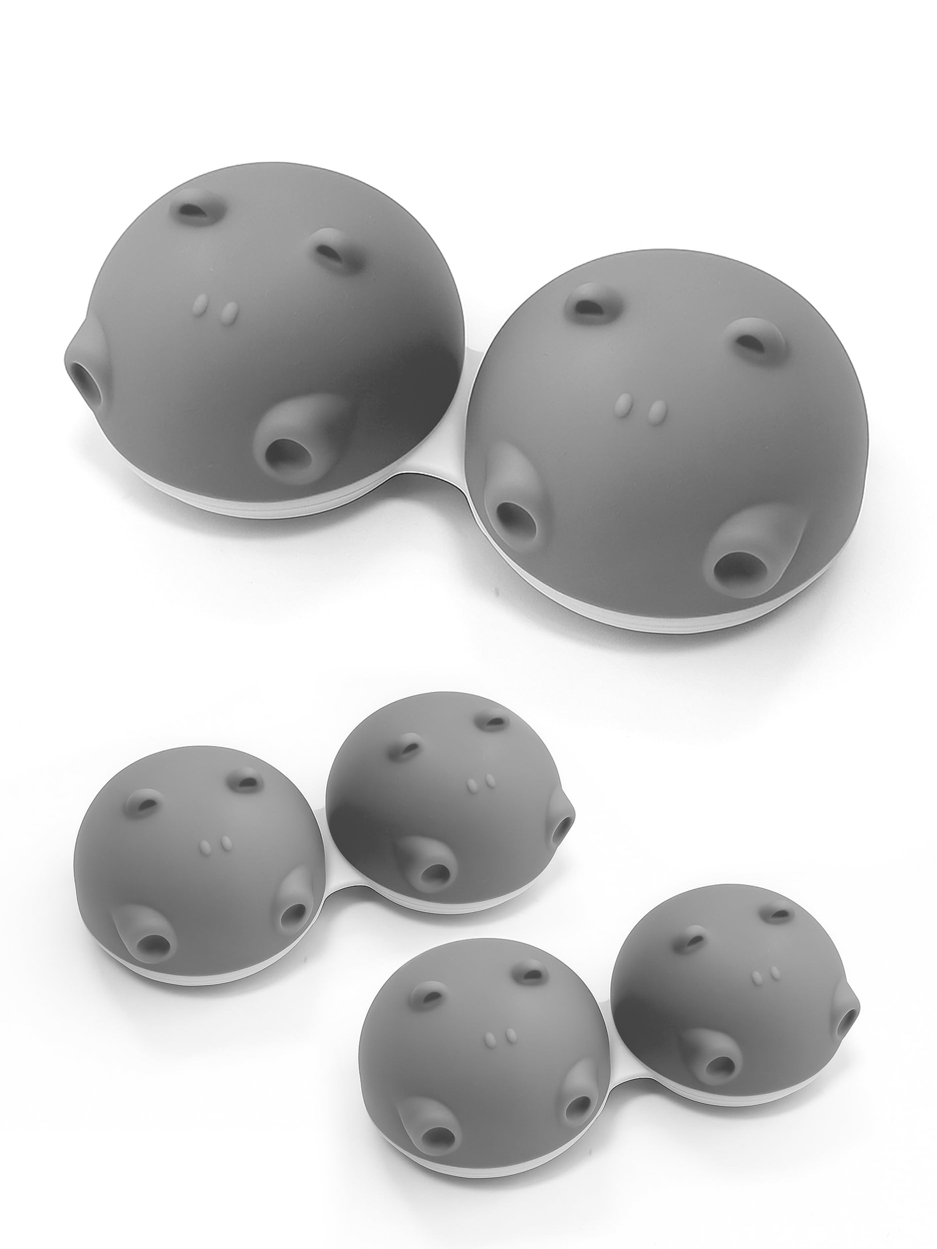 SPORTS WORLD VISION 3PCs Grey Hippo Fun Contact Lens Case, Distinctive Cute Animal Design Contact Lenses Case Box, Portable, Lightweight, Cute & Fun Travel Storage/Soaking Lens Solution Case