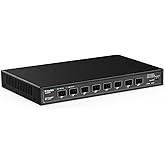 MokerLink 8 Port 10Gbps SFP+ Switch, Support 1G/2.5G/10G SFP Module, 160Gbps Bandwidth, Fanless Unmanaged Plug and Play Ether