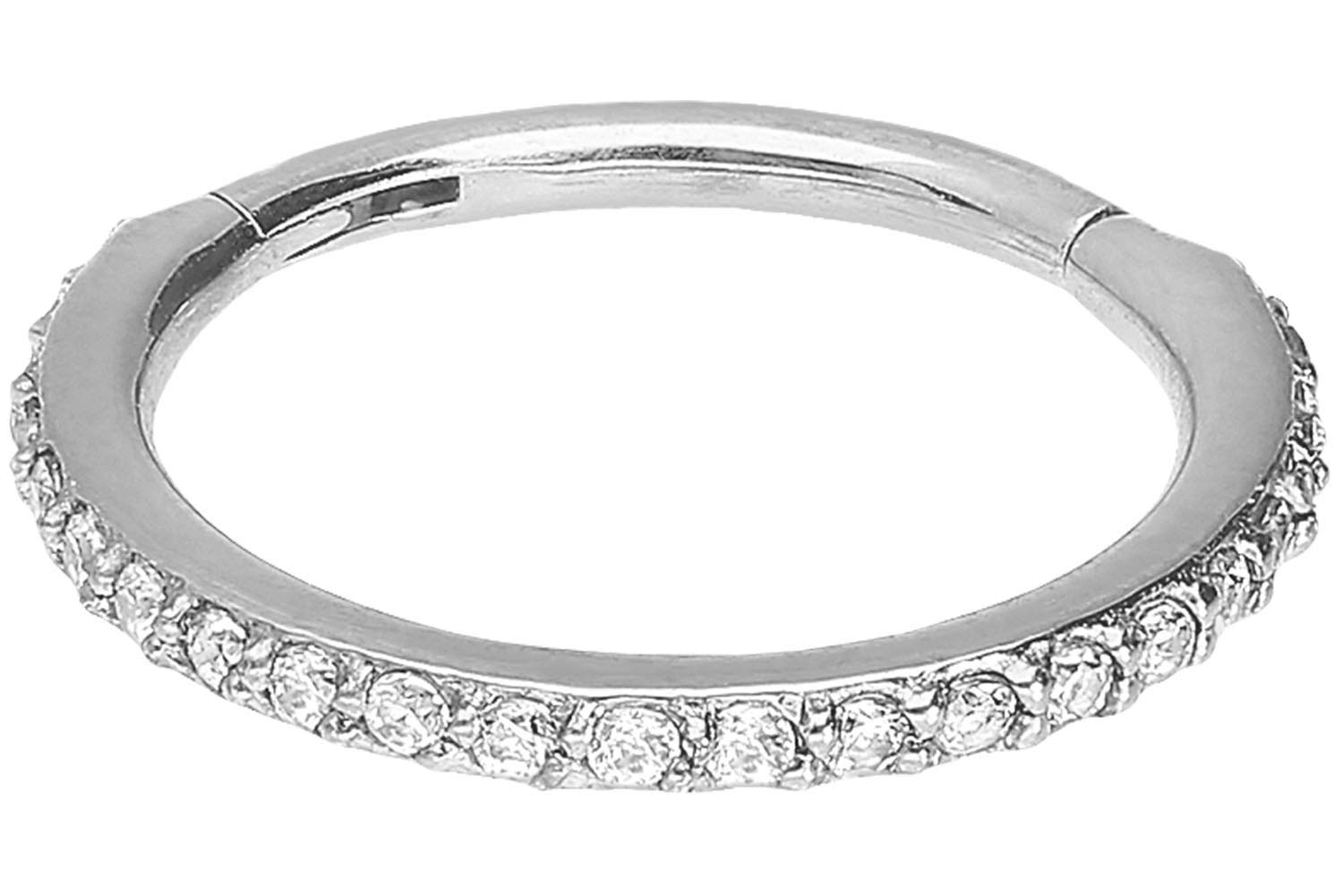 PIERCINGLINE Surgical Steel Segment Ring Clicker | Crystals | Piercing Septum Tragus Helix | Choice of Colours and Sizes, Stainless Steel