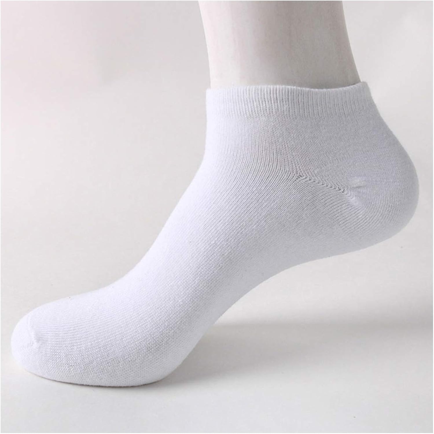 5 Pairs Men Ankle Socks Summer Absorb Sweat Cotton Black Pure Color