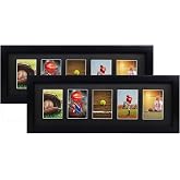 Goldfinch 2 Pack Trading Card Display Frame , 5 Cards, Black Mats | Partial UV protection,double pasted mats for baseball,basketball,football&amp;hockey card.Wall display for sports card collectors