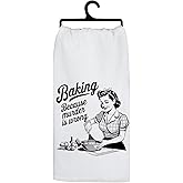 Koesus Funny Baking Kitchen Towels, Tea Towels for Baking, Gifts for Bakers Funny Dish Hand Towels for Kitchen Decor, 16x24 Inch