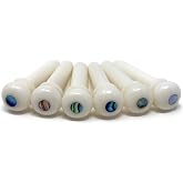 Crosby Unslotted Pure Bone Bridge Pins with Abalone Dot Inlay for 6 &amp; 12 String Acoustic Guitar